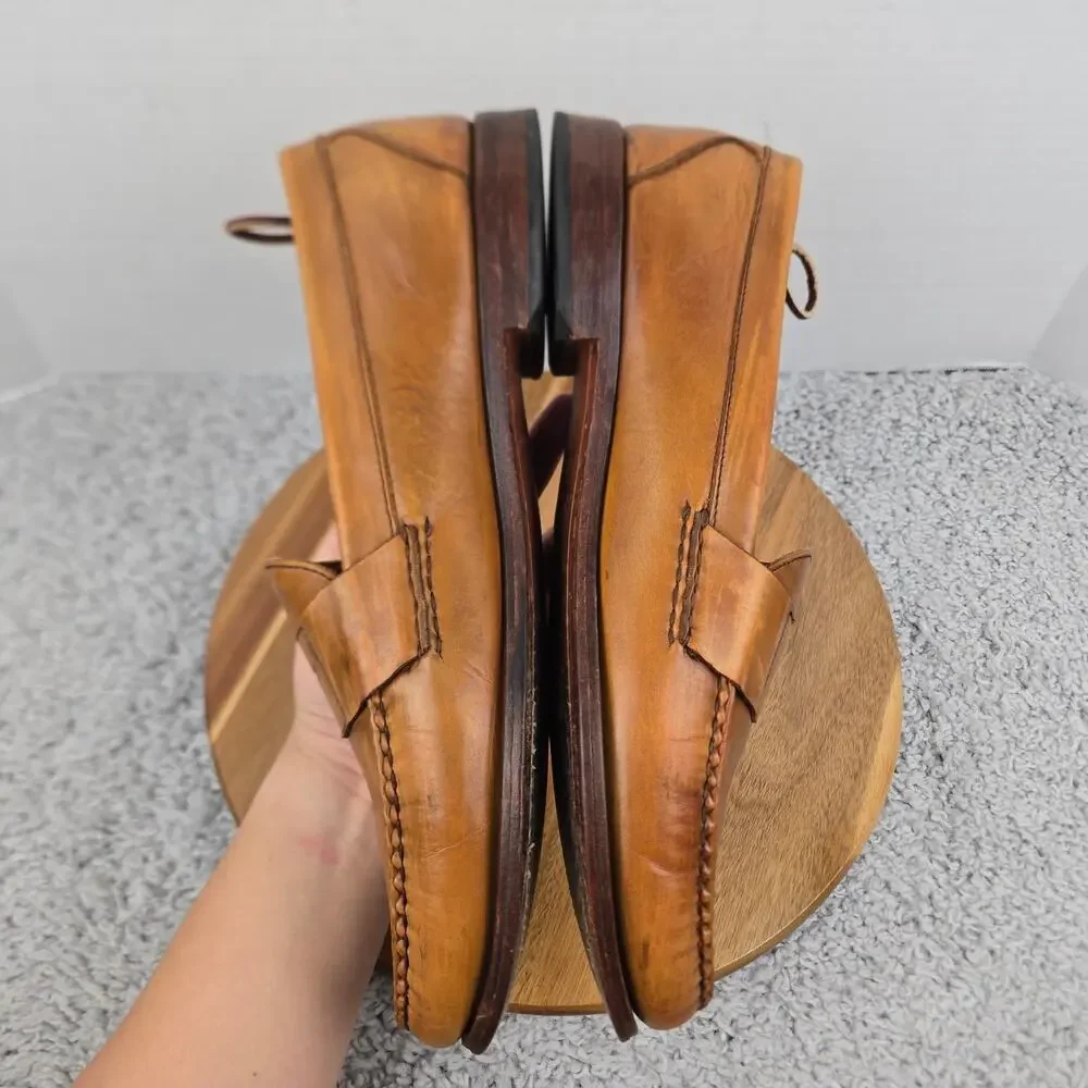 Allen Edmonds Mens 14D Cavanaugh Walnut Brown Leather Casual Pinch Penny Loafer